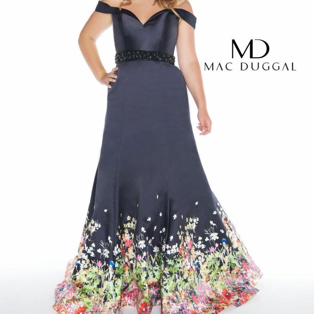 Mac Duggal Women's Off-Shoulder Floral Dress - Black